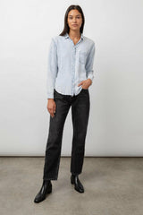 INGRID RAW HEM SHIRT - LIGHT ACID WASH| Rails online