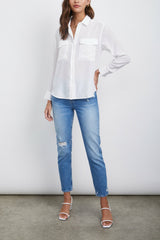 CORI SHIRT - SILK WHITE| Rails for sale