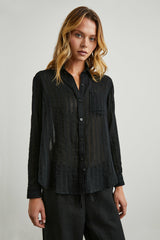 CHARLI SHIRT - BLACK SHADOW STRIPE| Rails on sale