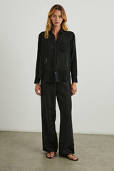 CHARLI SHIRT - BLACK SHADOW STRIPE| Rails on sale