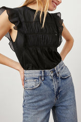 FILOMENA TOP - TRUE BLACK| Rails sale