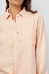 INGRID RAW HEM SHIRT - PEACH ACID WASH| Rails near me