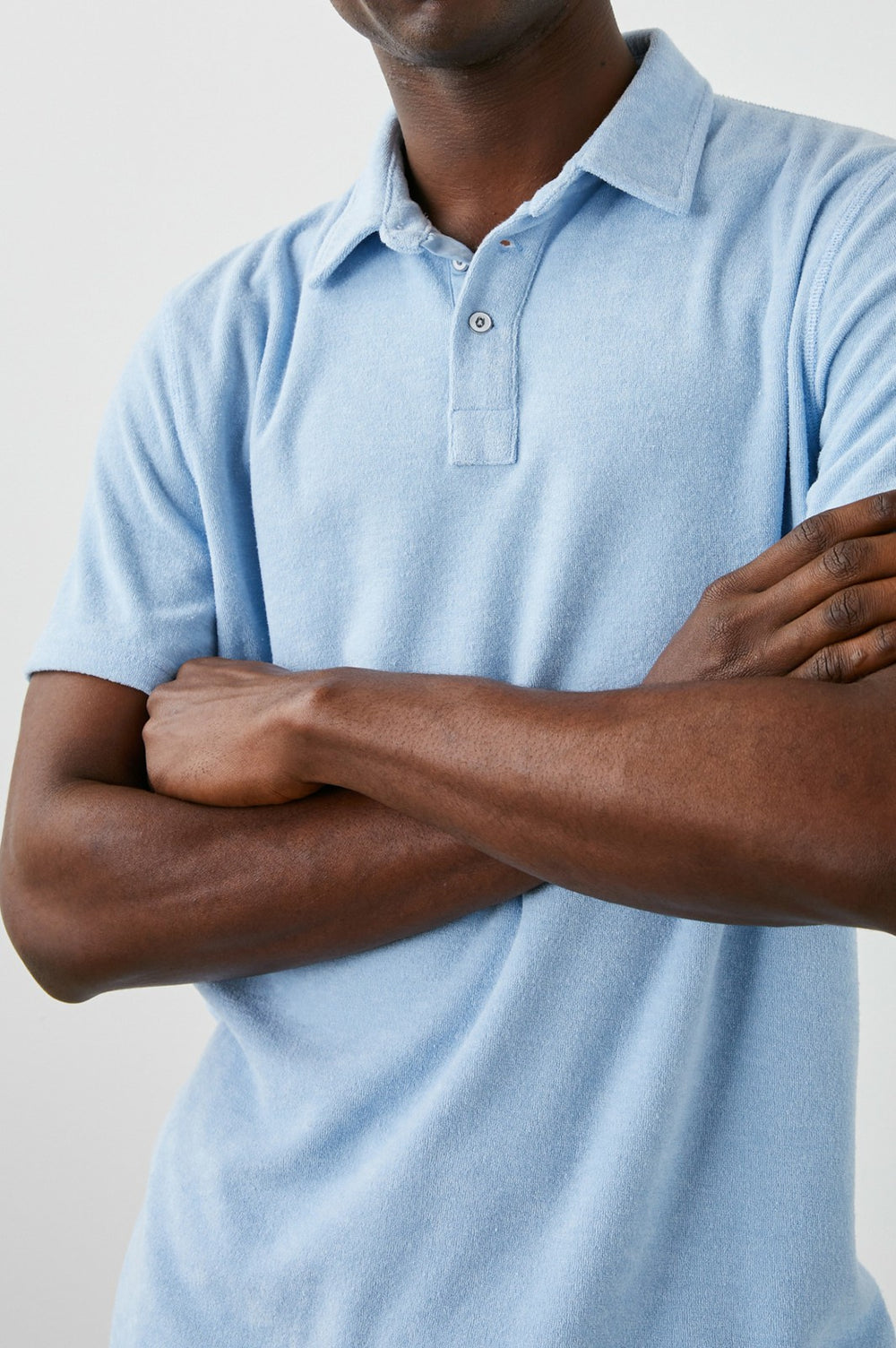 RHEN POLO SHIRT - TERRY CHAMBRAY BLUE| Rails sale