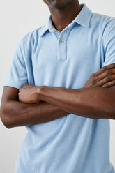 RHEN POLO SHIRT - TERRY CHAMBRAY BLUE| Rails sale