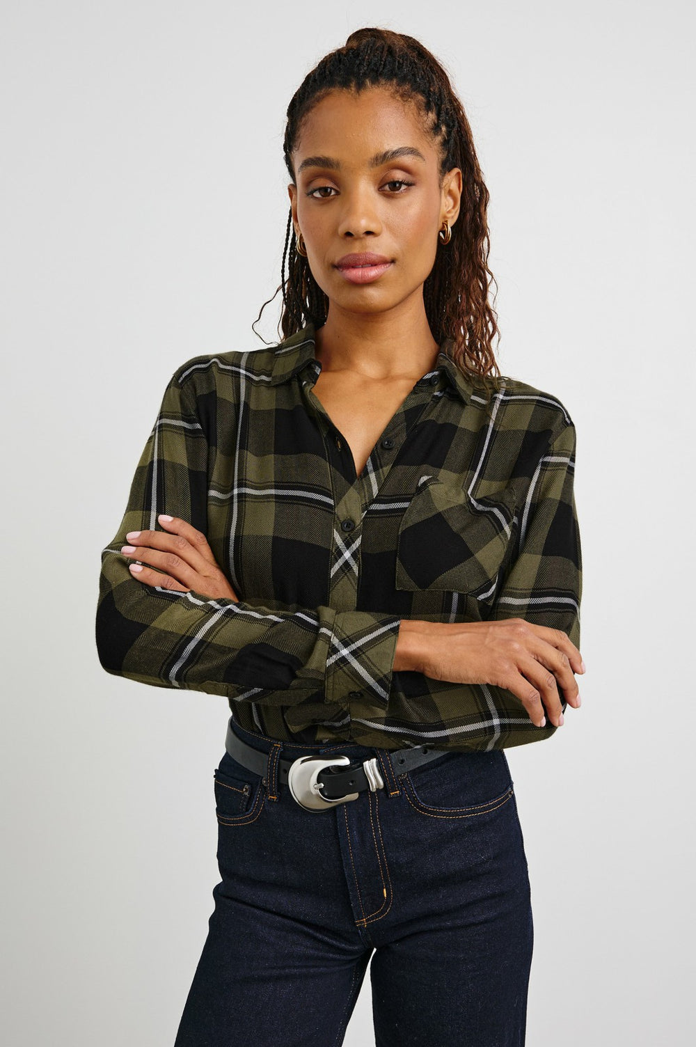 HUNTER SHIRT - BLACK OLIVE IVORY| Rails near me
