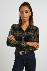 HUNTER SHIRT - BLACK OLIVE IVORY| Rails near me