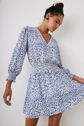ZANA DRESS - COBALT STATIC LEOPARD| Rails near me