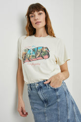 BOYFRIEND T-SHIRT - RAILS LOS ANGELES ECRU| Rails outlet