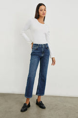 SUNSET CROP SLIM FLARE - COLLEGIATE BLUE| Rails discount