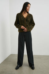 REESE CARDIGAN - OLIVE PLAID| Rails sale