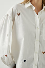 JANAE SHIRT - WHITE EYELET HEARTS| Rails on sale