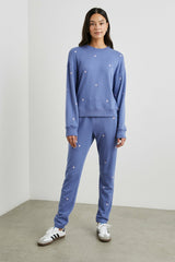 KINGSTON SWEATPANT - PINK PERIWINKLE HEARTS EMBROIDERY| Rails sale