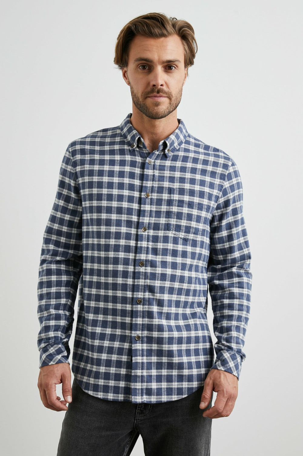 REID SHIRT - MIDNIGHT GREY MELANGE| Rails discount