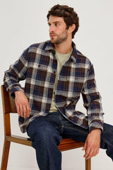 BERKSHIRE SHIRT JACKET - NAVY UMBER CREAM| Rails outlet