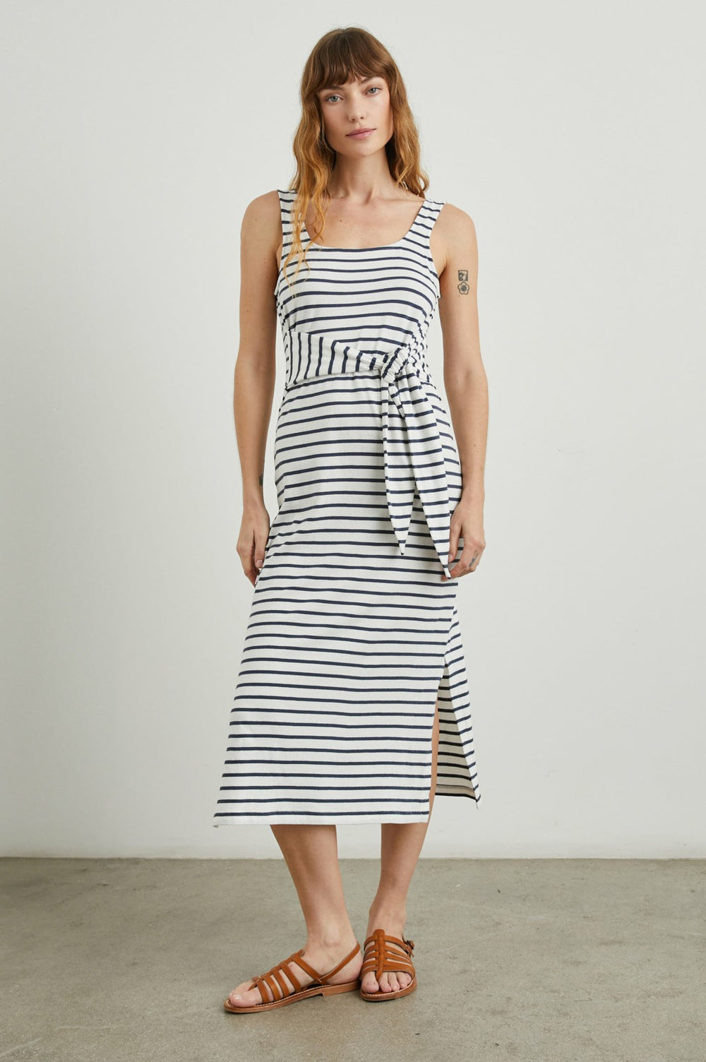 MEG DRESS - IVORY NAVY STRIPE| Rails near me