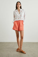 CHARLI SHIRT - HIBISCUS EMBROIDERY| Rails US