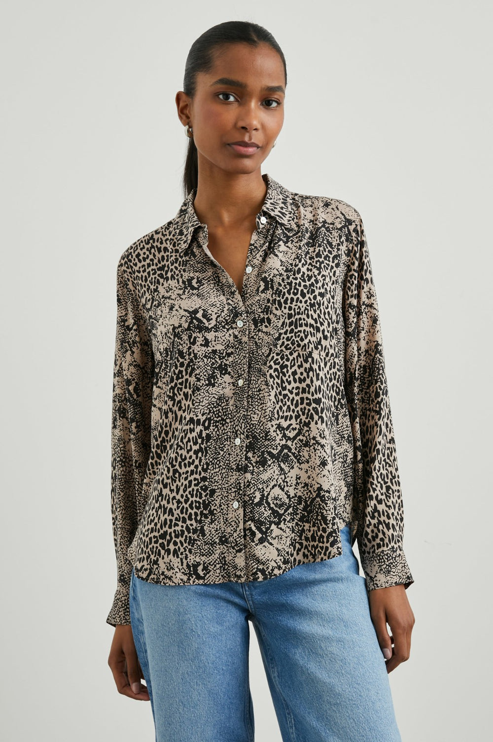 JOSEPHINE SHIRT - TAUPE MIXED ANIMAL| Rails on sale