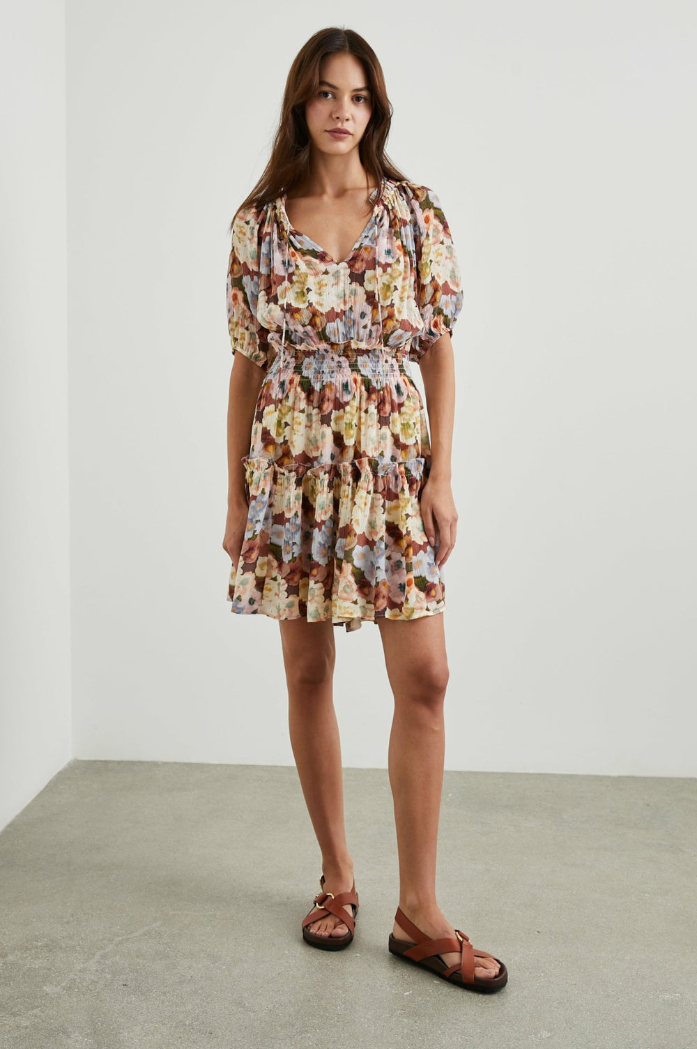 FIORELLA DRESS - PAINTED FLORAL| Rails outlet
