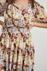 FIORELLA DRESS - PAINTED FLORAL| Rails outlet