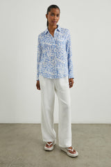 ELLIS SHIRT - BLUE DIFFUSED CHEETAH| Rails online