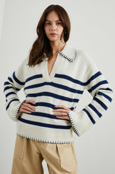 ATHENA SWEATER - IVORY NAVY STRIPE| Rails on sale