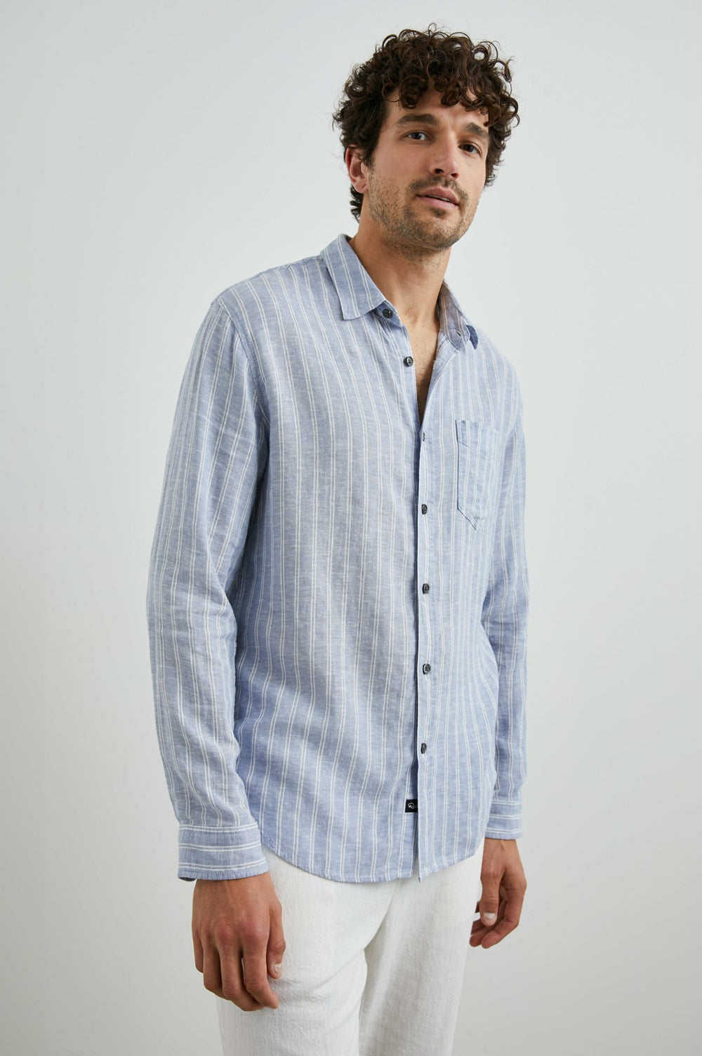 CONNOR SHIRT - DENIM WHITE PINSTRIPE| Rails online
