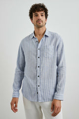 CONNOR SHIRT - DENIM WHITE PINSTRIPE| Rails online