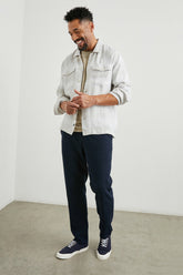 KEROUAC SHIRT JACKET - WICKER GRAPHITE STRIPE| Rails discount