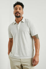 NAPOLI POLO SHIRT - CREAM BARLEY STRIPE| Rails near me