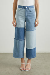GETTY CROP WIDE LEG - LIGHT INDIGO PATCHWORK| Rails US