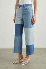 GETTY CROP WIDE LEG - LIGHT INDIGO PATCHWORK| Rails US