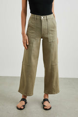 GETTY CROP UTILITY WIDE LEG - WASHED OLIVE| Rails outlet