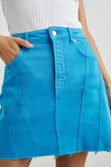 BRENTWOOD SKIRT - AQUARIUS RAW HEM| Rails outlet