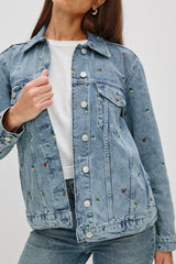 GROVE BOYFRIEND TRUCKER JACKET - FLOWER FIELD| Rails sale