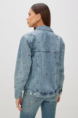 GROVE BOYFRIEND TRUCKER JACKET - FLOWER FIELD| Rails sale