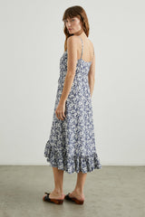 FRIDA DRESS - NAVY WHITE TEXTURE FLORAL| Rails outlet