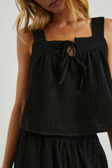 ENYA TOP - BLACK GAUZE| Rails discount