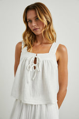 ENYA TOP - WHITE GAUZE| Rails outlet