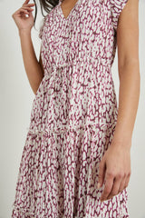 JUNI DRESS - PINK STATIC LEOPARD| Rails discount