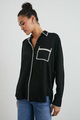 CHARLI SHIRT - BLACK BLANKET STITCH| Rails near me