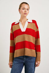 HARRIS SWEATER - CHERRY CAMEL STRIPE| Rails outlet
