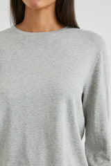 COTTON CASHMERE LONG SLEEVE T-SHIRT - HEATHER GREY| Rails near me