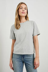 COTTON CASHMERE T-SHIRT - HEATHER GREY| Rails on sale