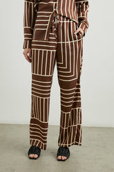 DAMANI PANT - BROWN LINE ART| Rails outlet