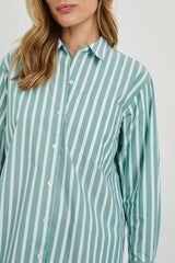 ELSA SHIRT - AGAVE WHITE STRIPE| Rails for sale
