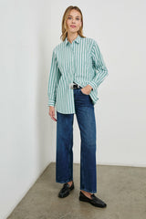 ELSA SHIRT - AGAVE WHITE STRIPE| Rails for sale