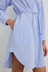 HARMONY DRESS - OXFORD WHITE STRIPE| Rails sale