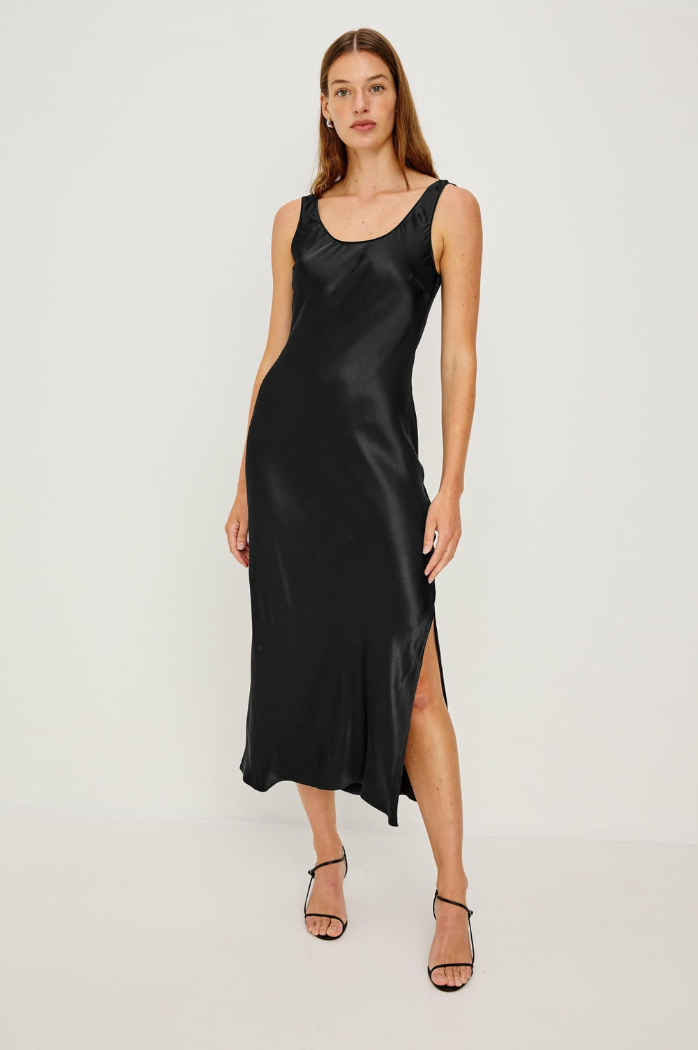 KAILANI DRESS - BLACK SATIN CREPE| Rails outlet