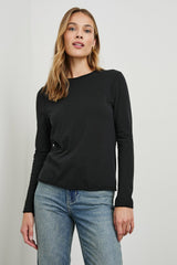 LONG SLEEVE CREW NECK T-SHIRT - BLACK| Rails near me
