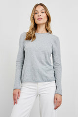LONG SLEEVE CREW NECK T-SHIRT - HEATHER GREY| Rails for sale